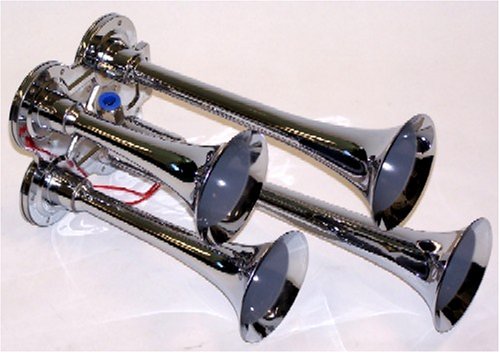 Train Horn Quad Chrome Air Horns -Hammer 4 w/GMAX Valve Electrical Siege Engineering H4