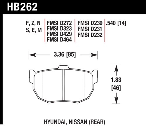 Brake Pads Hawk HB262E.540