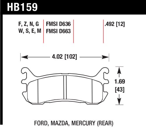Brake Pads Hawk HB159E.492