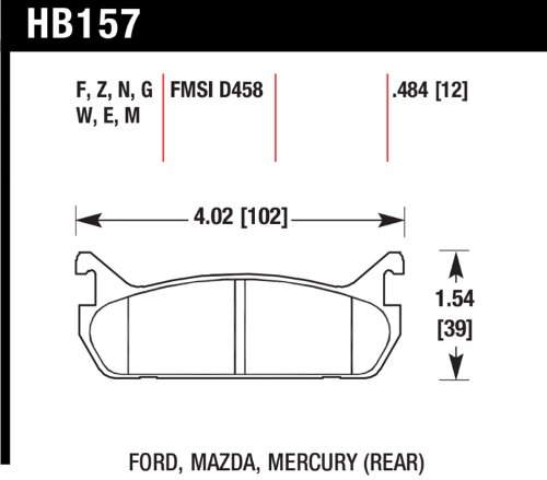 Hawk Performance HB157E.484 Brake Pad Brake Pads Hawk HB157E.484