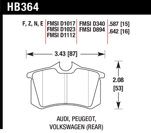 Brake Pads Hawk HB364E.587