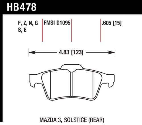 Brake Pads Hawk HB478S605