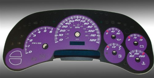 US Speedo SS1200537 US Speedo Daytona Edition Color Replacement Gauge Face Kit; Gauge Face Color- Purple; w/o Transmission Temp Gauge; Categories US Speedo SS1200537