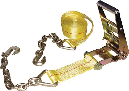 Erickson 58516 Yellow 3 x 30' Ratchet Strap with Chain Lead Ratcheting Erickson 58516