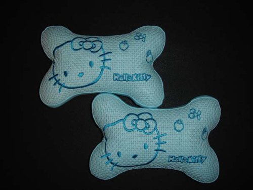 2pcs hello kitty car seat neck rest pillow cushion - blue Accessories