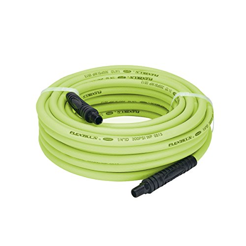 Flexzilla Air Hose, 1/4 in. x 50 ft., 1/4 in. MNPT Fittings, Heavy Duty, Lightweight, Hybrid, ZillaGreen - HFZ1450YW2 Hoses Flexzilla HFZ1450YW2