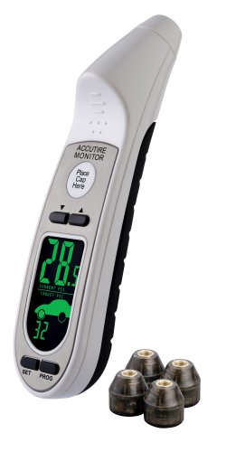 Accutire MS-4359B Remote Tire Pressure Monitoring System (TPMS) with 4 Electronic Valve Caps and Programming Tire Pressure Gauge Air Pressure Measurement Limited MS4359B