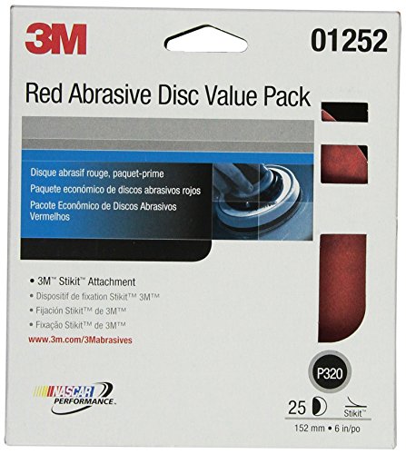 3M 01252 Stikit Red 6 P320 Grit Abrasive Disc Value Pack Sanders 3M 01252
