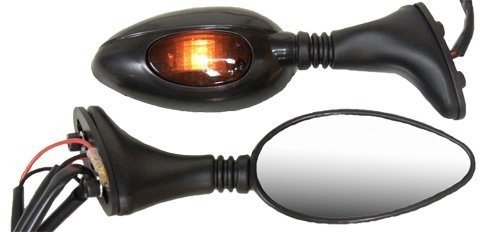 Emgo 20-25162 Black Finish Left Side Fairing Mount Replacement Mirror for Ducati Style Mirrors Emgo 20-25162