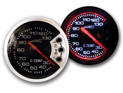 2 inch Oil Temp - Black D5 Race Gauges Dash Accents AC AutoTechnic o2874-4724