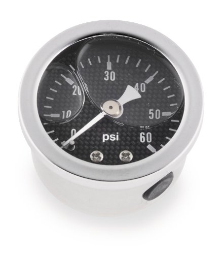 Marshall Liquid Filled Shock Proof Gauges - Carbon Fiber 0-100 psi, Manufacturer: Bikers Choice, OIL PRESSURE GAUGE 60/PSI Oil Pressure Gauges Biker's Choice 496455