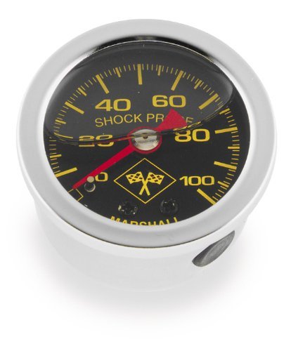 Marshall Liquid Filled Shock Proof Gauges - Midnight Series 0-100 psi Silver, Manufacturer: Bikers Choice, OIL PRESSURE GAUGE 100/PSI Oil Pressure Gauges Biker's Choice 496458