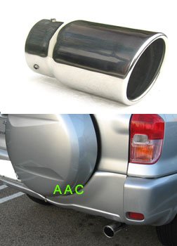 Stainless steel exhaust tip w/ mirror chrome finish - Toyota Rav4 04-05 Pipes AJ ct23rav40405
