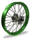 Pro-Wheel Complete Wheel Assembly with Polished Hub - Green Rim (2.15x19) 22-22015 Wheel Hubs Pro-Wheel Components 22-22015