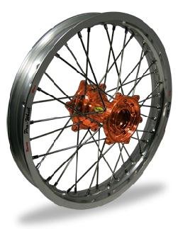 Pro-Wheel Complete Wheel Assembly - 18in. - Orange Hub/Silver Rim , Color: Orange, Position: Front/Rear, Rim Size: 18 22-32861 Wheel Hubs Pro-Wheel Components 22-32861