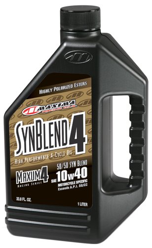Maxima 34901B Syn Blend4 10W-40 Motorcycle Engine Oil - 1 Liter Bottle Motor Oils Maxima 34901B