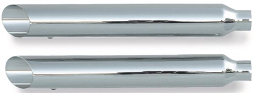 Rush Exhaust 3in. Slip-On Mufflers - 1.75in. Baffle - Baloney Cut - Chrome , Color: Chrome 18604-175 Mufflers Rush 18604-175
