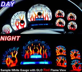 Glo Flame & White Face Gauge Sets Nu Image FG175