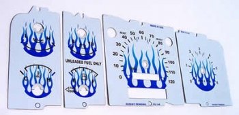 Glo Blue Flame & White Face Gauge Sets Nu Image BL144