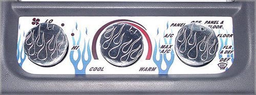 Billet Knobs w/ Flames Gauge Sets Nu Image KF358BK