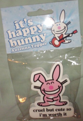 Happy Bunny Cruel but Cute so I'm Worth It Antenna Topper Antenna Toppers Happy Bunny