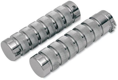 Accutronix Elite Chrome Billet Grips - Knurled-Notch , Color: Chrome GR100-KNC Grips Accutronix GR100KNC