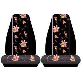 2 Front Seat Covers - Winnie the Pooh in Paradise with Tigger and Piglet Accessories Plasticolor