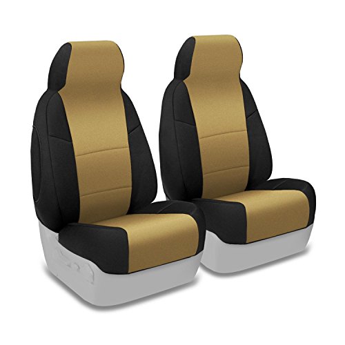 Coverking Custom Fit Front 50/50 Bucket Seat Cover for Select Nissan Titan Models - Neosupreme 2-Tone (Tan with Black Sides) Automobilia Coverking CSC2A5NS7223