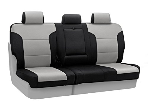 Coverking Custom Fit Center 60/40 Bench Seat Cover for Select Hyundai Santa Fe Models - Neosupreme 2-Tone (Gray with Black Sides) Automobilia Coverking CSC2A3HI7108