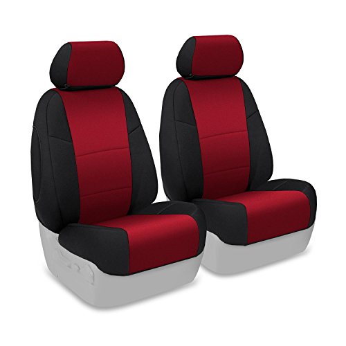 Coverking Custom Fit Front 50/50 Bucket Seat Cover for Select Toyota 4Runner Models - Neosupreme 2-Tone (Red with Black Sides) Automobilia Coverking CSC2A7TT7403