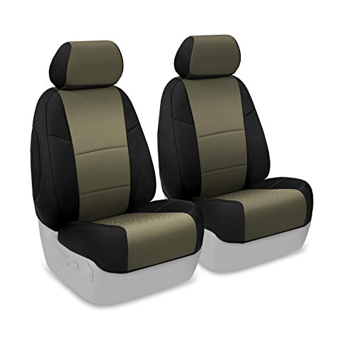 Coverking Custom Fit Front 50/50 Bucket Seat Cover for Select Mercury Mountaineer Models - Spacermesh 2-Tone (Taupe with Black Sides) Accessories Coverking CSC2S9MR7075