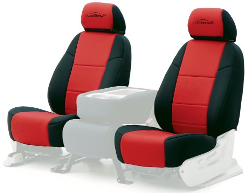 Coverking Custom-Fit Rear Bench Seat Cover - Neosupreme Fabric, Red Automobilia Coverking CSC2A7PN7210