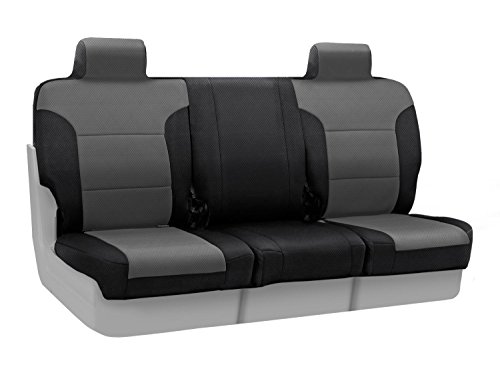 Coverking Custom Fit Front 40/20/40 Seat Cover for Select Isuzu NPR/NPR-HD/NQR Models - Spacermesh 2-Tone (Gray with Black Sides) Accessories Coverking CSC2S3IS7034