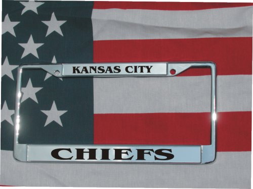 Kansas City Chiefs Chrome Laser Engraved License Plate Frame NFL W/FREE SCREW COVERS License Plate Frames HotSpotBuys 13-019