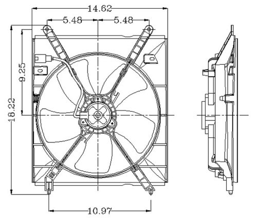 00-01 TOYOTA CAMRY Radiator Cooling Fan Shroud Assembly L4 2.2L (2000 00 2001 01) 16363-74360 TYC Fans Go-Part 16363-74360