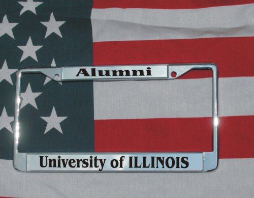 University of Illinois Chrome Laser Engraved License Plate Frame W/FREE SCREW COVERS Frames HotSpotBuys 13-049