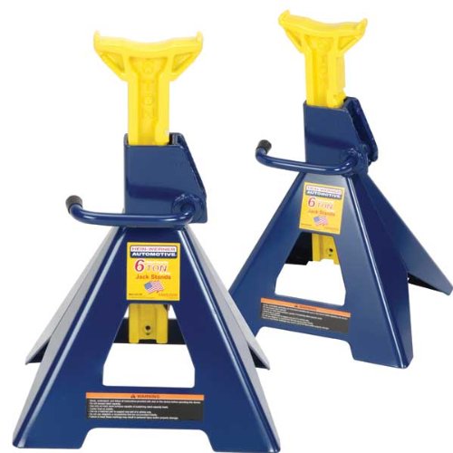 Hein-Werner HW93506 Blue/Yellow Jack Stands, 6 Ton Capacity (Set of 2) Jack Stands Hein-Werner HW93506