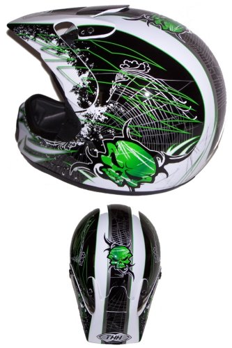 Helmets THH Helmets Skull with Green Design