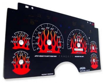 Glo Red Flame & Black Face Gauge Sets Nu Image BF107