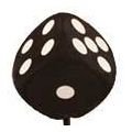 Dice Antenna Ball Topper in Black Antenna Toppers Dice CBDiceBlackAT