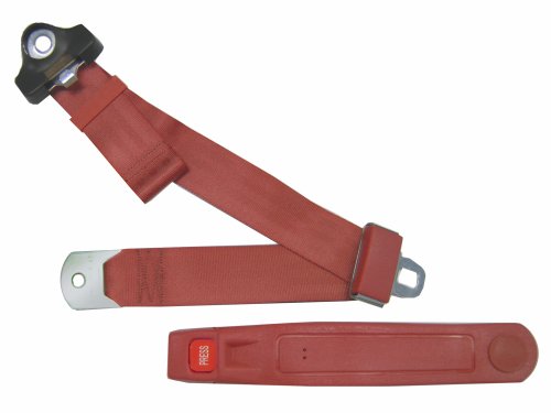3-Point Lap and Shoulder Seat Belt, Red, with Push Button release, matching contoured sleeve Seat Belts Beam's Industries CH201P-2007