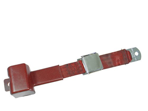 2-Point Retractable Lap Seat Belt, Red, with Chrome Lift Latch Seat Belts Seatbelt Solutions HL800-2007