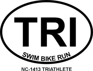 TRIATHLETE Oval Bumper Sticker Decals Oval Envy UNIV-NC-1413