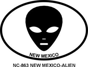 New Mexico Alien Oval Bumper Sticker Decals UNIV-NC-863