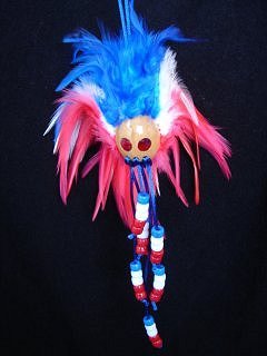 Hawaiian Red, White and Blue Ikaika Warrior Helmet Helmets I-58