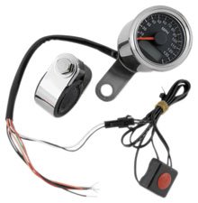 Biker's Choice ELEC SPEEDO W/WHITE FACE Instruments- 169362 Speedometers Biker's Choice 48-2514