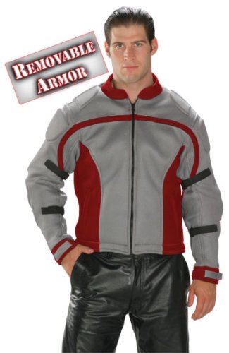 Mens Red & Gray Mesh Breathable Jacket Jackets & Vests Xelement 42624