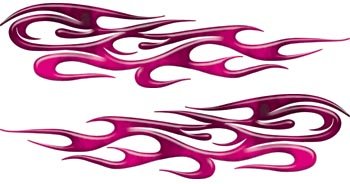 Full Color Tribal Reflective Fire Pink Flame Decals Decals Weston Signs WSCFL062_FIREPINK_M