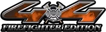 Reflective Firefighter Edition Fire Orange 4x4 Truck & SUV Decals Decals Weston Signs WSC4X4052_FIREORANGE