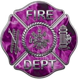 Firefighter Fire Department Decal Purple Skulls 6 Reflective Decals Weston Signs WSCFF045_PURPLE_6